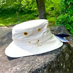 Tilley ICON T1 buck hat UPF50+ sun protection ties on floats cotton Sz M 7 1/8